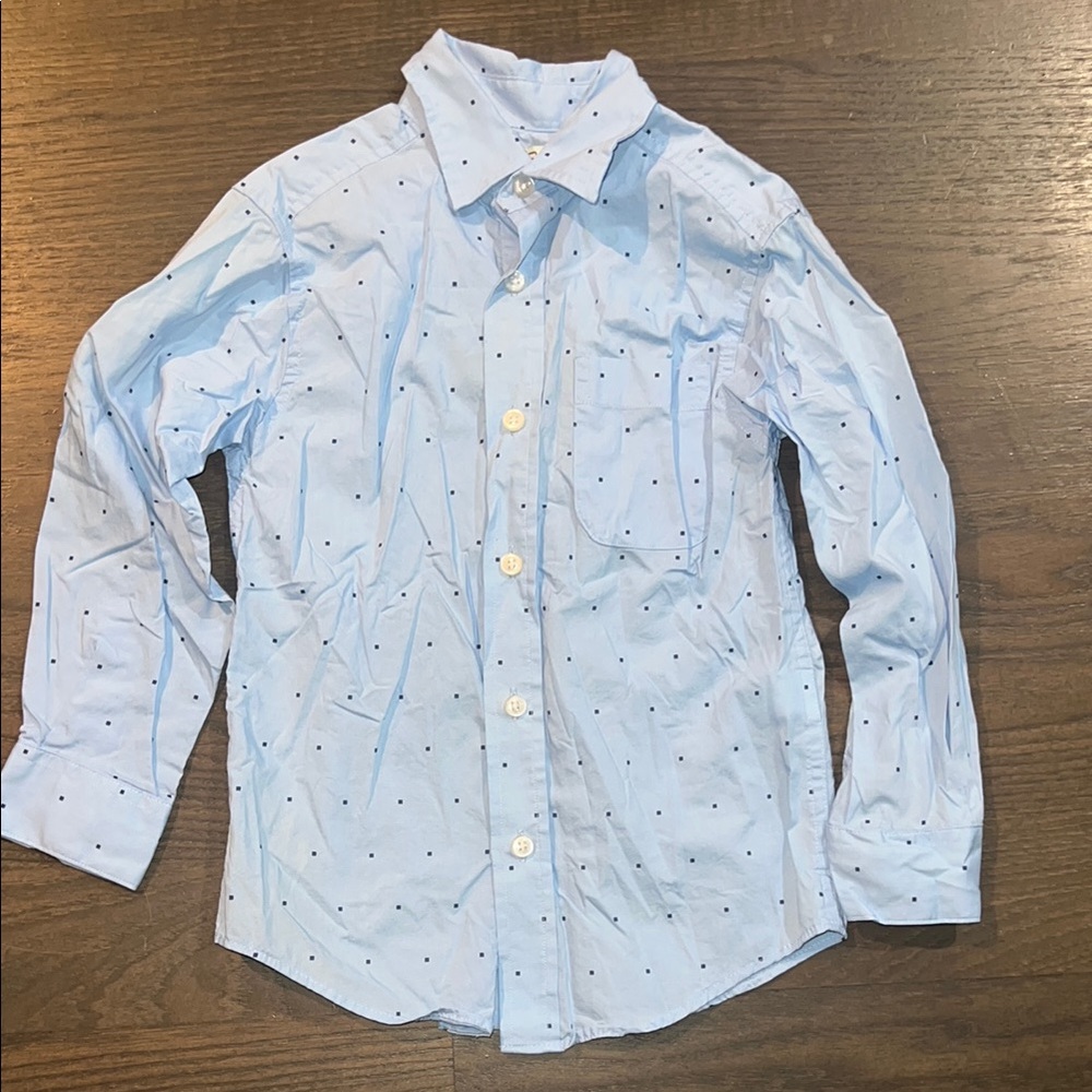 Class Club Blue Button Down Shirt with Classic Collar Boys Size 4/5